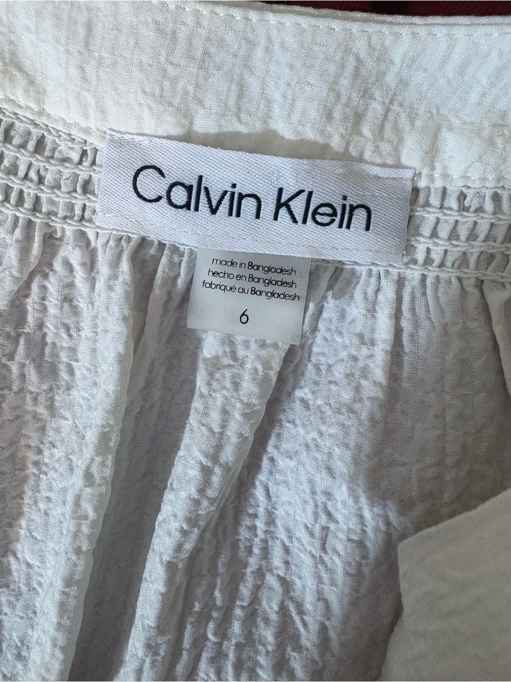 Calvin Klein Cream Tiered Midi Dress with Flutter Sleeves - Picture 6 of 7